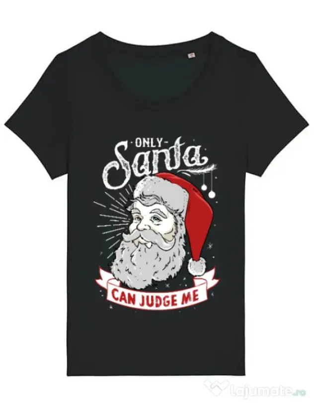Tricou STANLEY STELLA dama Only santa can judge me Negru