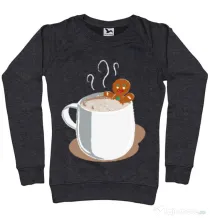 Bluza ADLER dama Gingerbread man Negru melanj