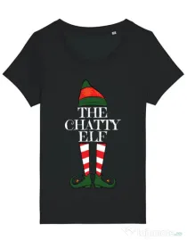 Tricou STANLEY STELLA dama The chatty elf Negru