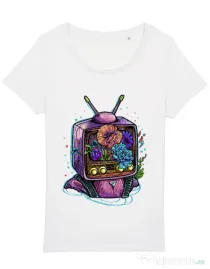 Tricou STANLEY STELLA dama Flower television Alb
