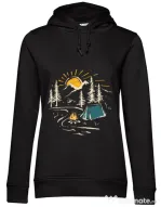 Hoodie dama cu gluga Camping Negru