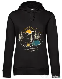 Hoodie dama cu gluga Camping Negru
