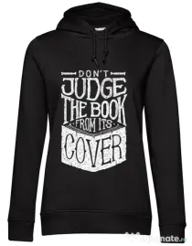 Hoodie dama cu gluga Book cover Negru