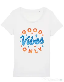 Tricou STANLEY STELLA dama Good vibes only Alb