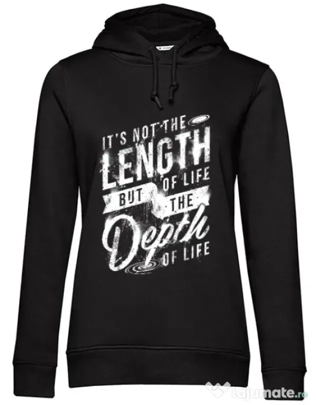 Hoodie dama cu gluga Depth of life Negru