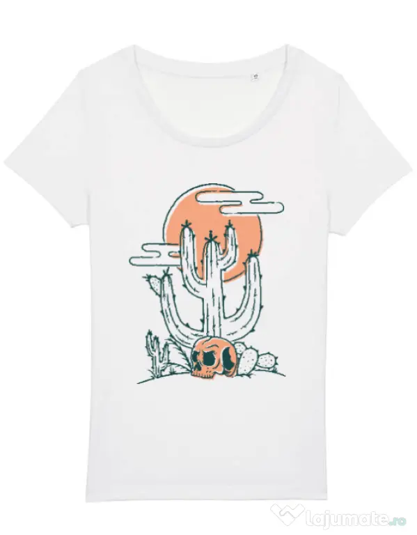 Tricou STANLEY STELLA dama Skull and Cactus Alb