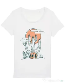 Tricou STANLEY STELLA dama Skull and Cactus Alb