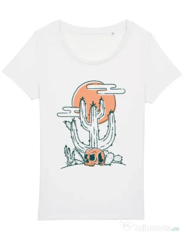 Tricou STANLEY STELLA dama Skull and Cactus Alb