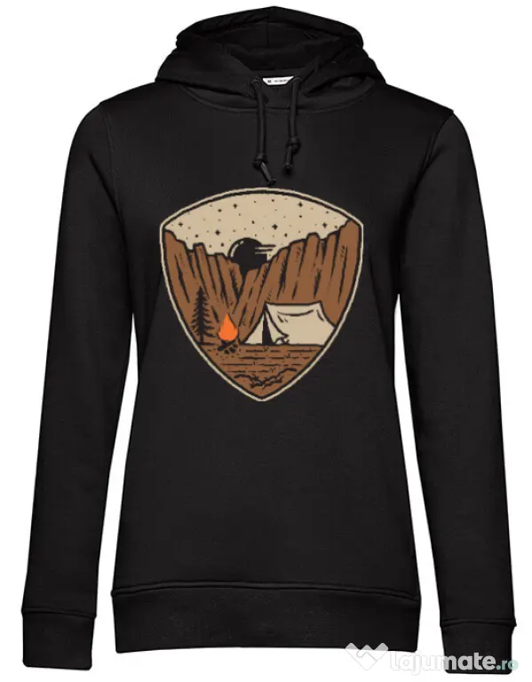 Hoodie dama cu gluga Camp cliffs Negru
