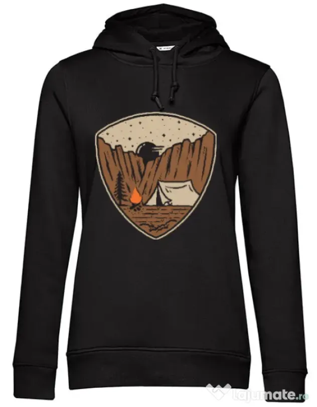 Hoodie dama cu gluga Camp cliffs Negru