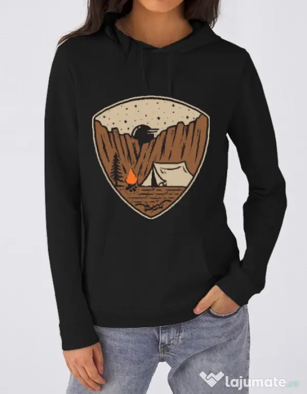 Hoodie dama cu gluga Camp cliffs Negru