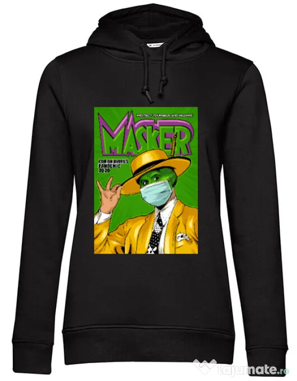 Hoodie dama cu gluga Masker Negru