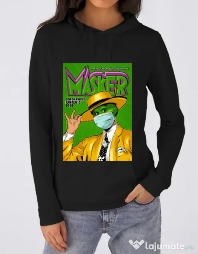 Hoodie dama cu gluga Masker Negru