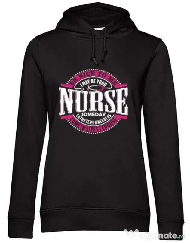 Hoodie dama cu gluga Nice to me Negru