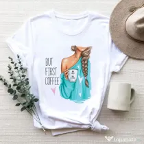 Tricou STANLEY STELLA dama But First Coffee (Green)