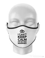 Masca personalizata reutilizabila I cant keep calm married Alb
