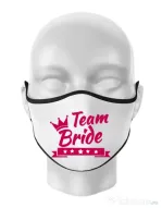 Masca personalizata reutilizabila Team Bride Alb