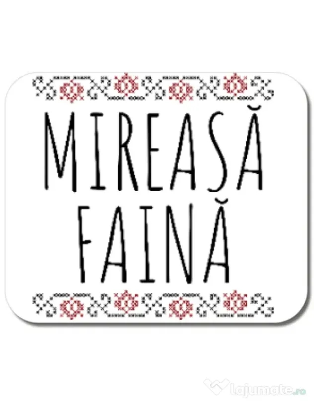 Mousepad personalizat Mireasa faina Alb