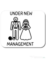 Mousepad personalizat Under new management Alb