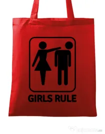 Sacosa personalizata Burlacite Girls rule Rosu