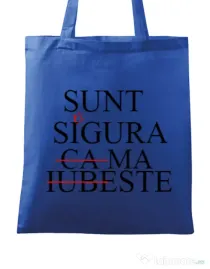Sacosa personalizata Burlacite Sunt singura Albastru regal