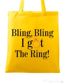 Sacosa personalizata Mireasa Bling bling Galben