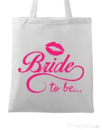 Sacosa personalizata Mireasa Bride to be Alb