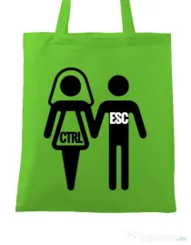 Sacosa personalizata Mireasa Control escape Verde