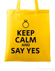Sacosa personalizata Mireasa Say yes Galben