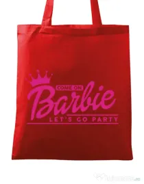 Sacosa personalizata Petrecerea burlacitelor Come on Barbie Rosu