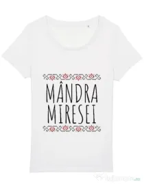 Tricou Burlacite STANLEY STELLA Mandra miresei Alb