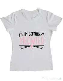 Tricou Mireasa ADLER Im getting meowied Alb