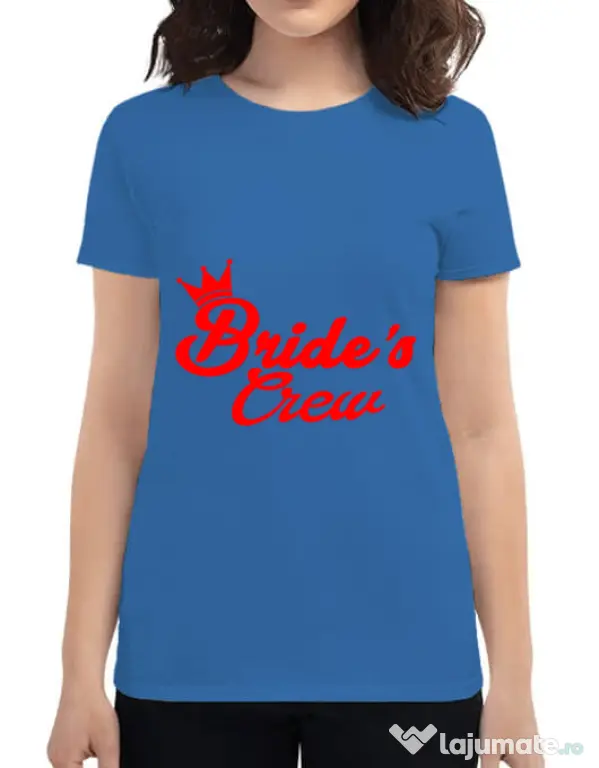 Tricou Petrecerea burlacitelor ADLER Brides crew Albastru azuriu