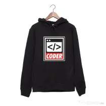 Hanorac personalizat negru unisex Coder