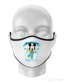 Masca personalizata reutilizabila Absolvire Mickey Mouse Alb