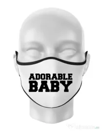 Masca personalizata reutilizabila Adorable baby Alb