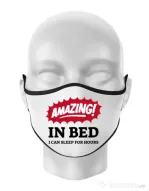 Masca personalizata reutilizabila Amazing in bed Alb