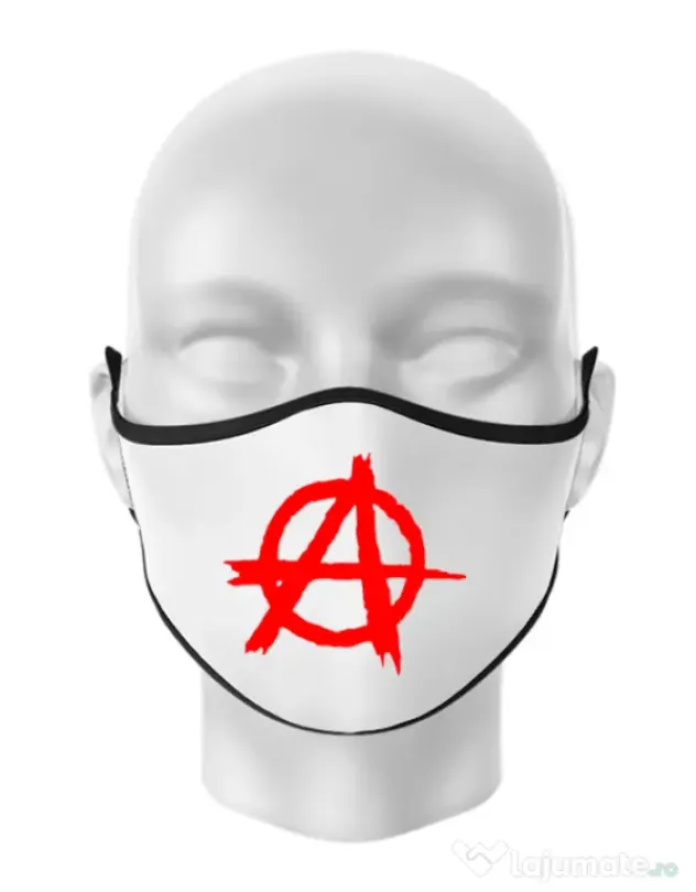Masca personalizata reutilizabila Anarchy Alb