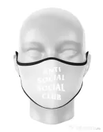 Masca personalizata reutilizabila Anti social Alb