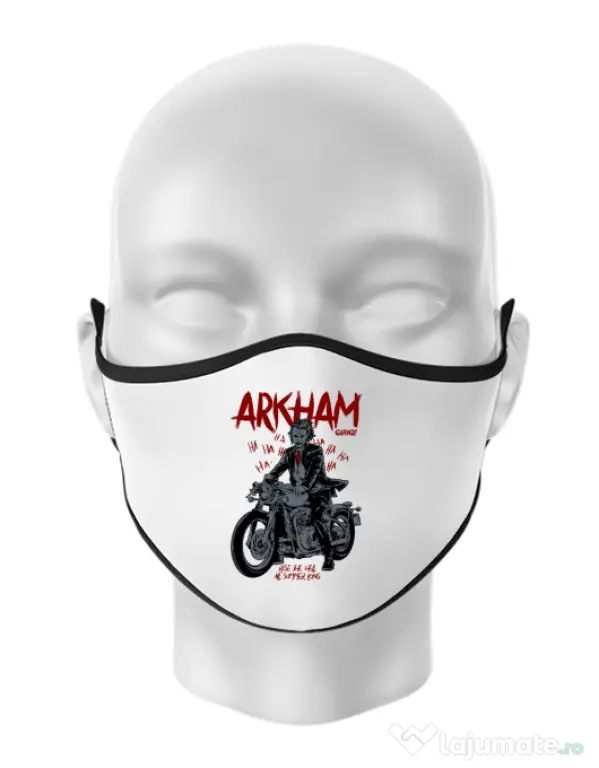 Masca personalizata reutilizabila Arkham garage Alb