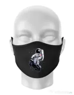 Masca personalizata reutilizabila Astronaut scooter Negru