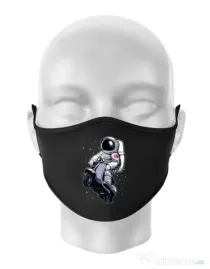 Masca personalizata reutilizabila Astronaut scooter Negru