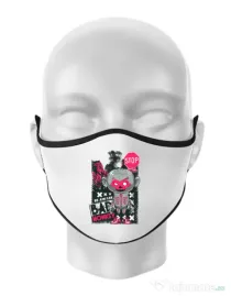 Masca personalizata reutilizabila Bad monkey Alb