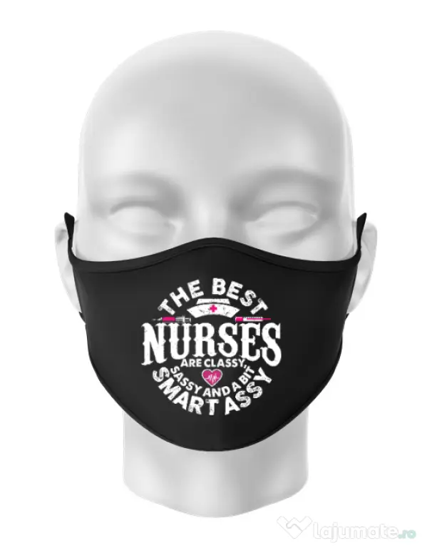 Masca personalizata reutilizabila Best nurses Negru
