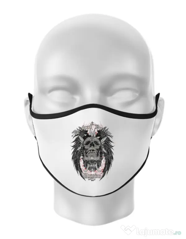 Masca personalizata reutilizabila Broken Bones Empire Alb