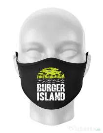 Masca personalizata reutilizabila Burger island Negru
