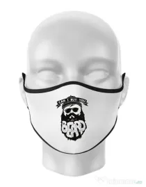 Masca personalizata reutilizabila Can i buy you a beard Alb