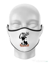 Masca personalizata reutilizabila Chin full of win Alb