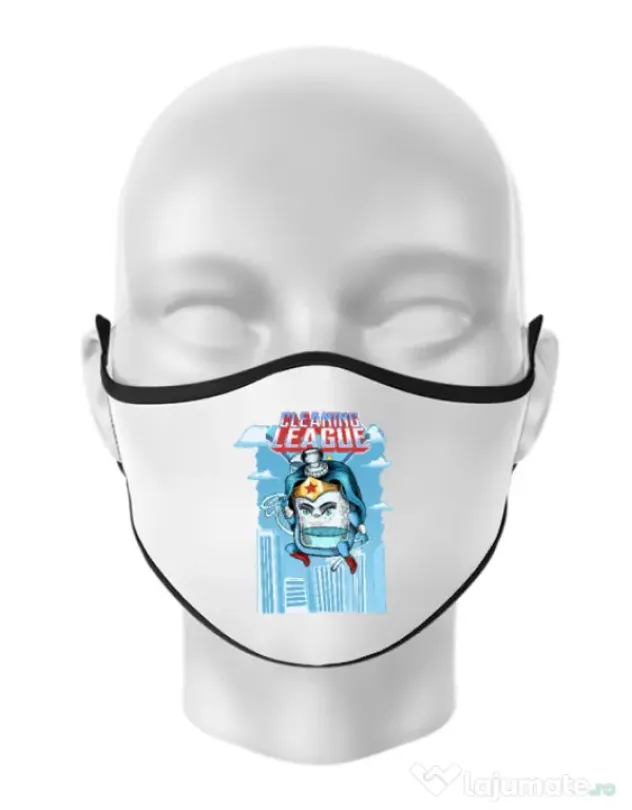 Masca personalizata reutilizabila Cleaning league gel Alb