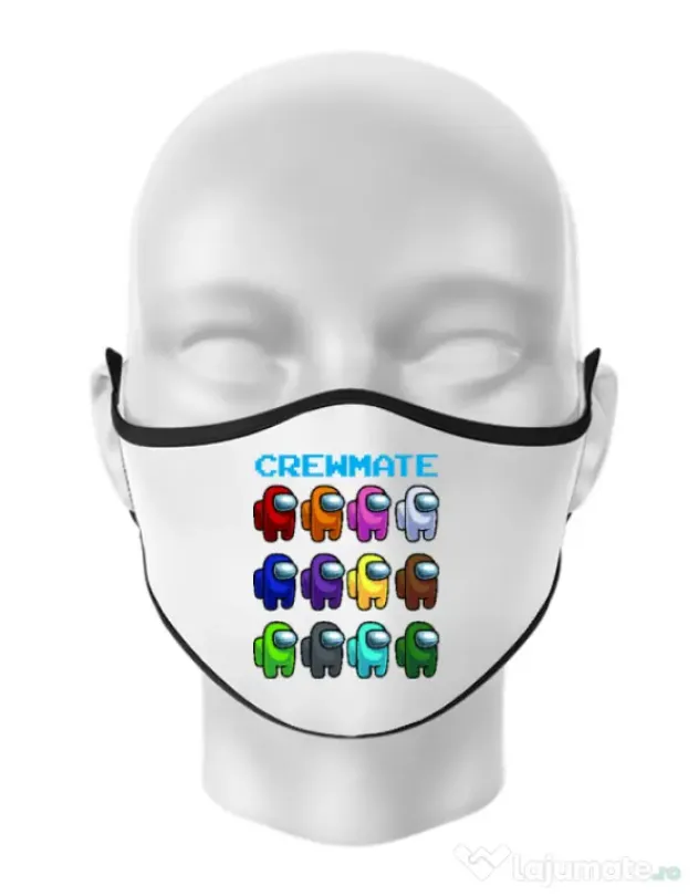 Masca personalizata reutilizabila Crewmate Alb